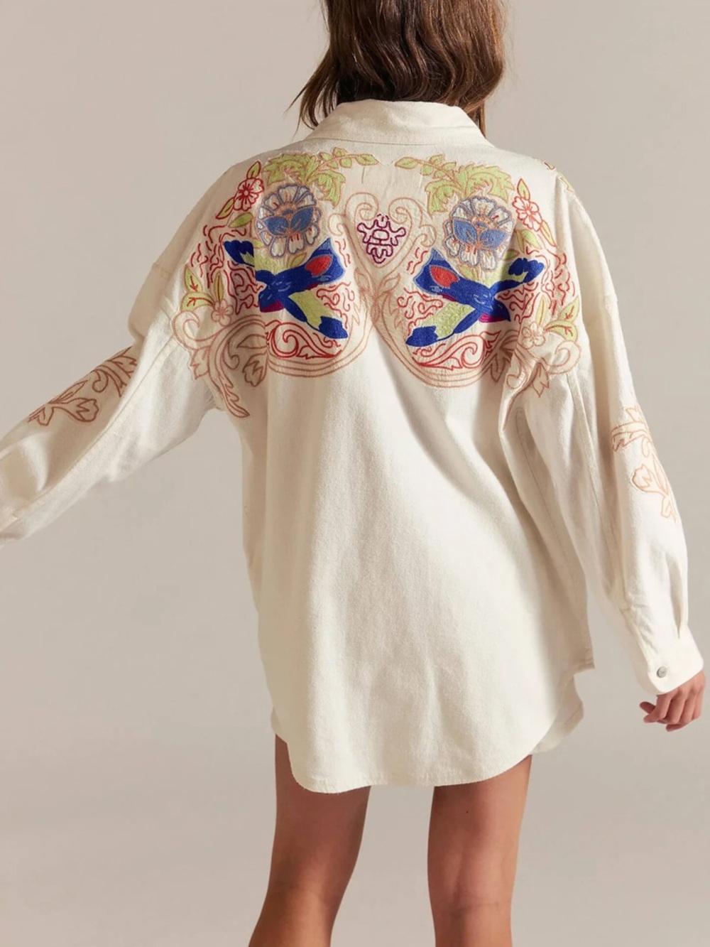 Free People We the Free Take Flight Embroidered Shirt- Sold Out